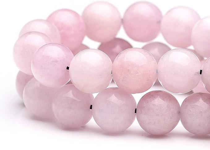 youngbling natural gemstone beads for jewelry making,8mm pink chalcedony polished round smooth stone,genuine real stone beads for bracelet necklace 15 inch(pink chalcedony,8mm)