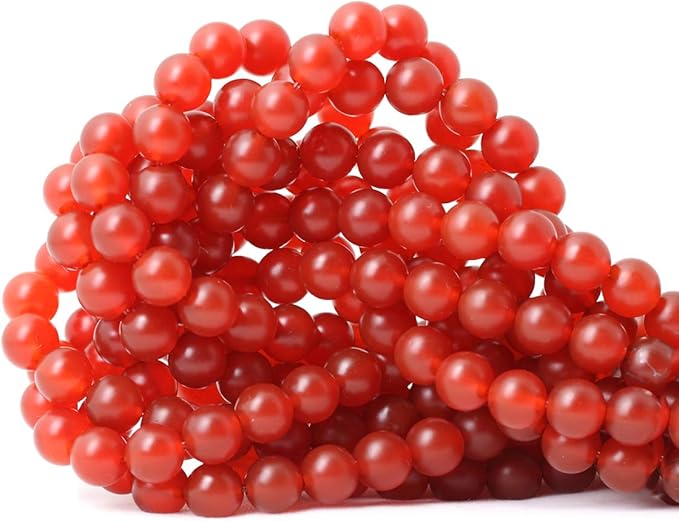 45PCS 8mm Natural Frosted red Agate Round Loose Beads for Jewelry Making DIY Findings 1 Strand 15"