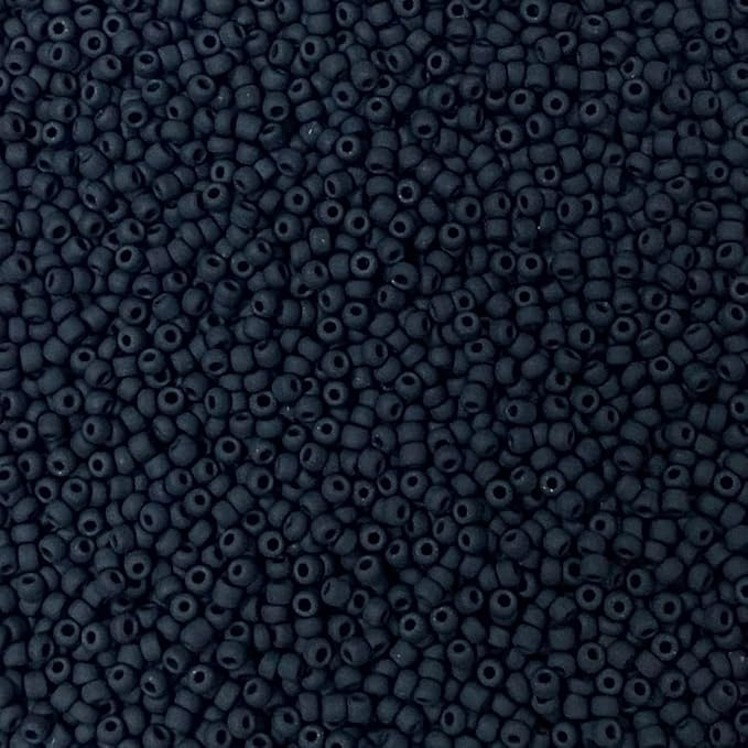 Bala&Fillic Frosted Black Color 3mm Seed Beads About 3600pcs/100Grams in Bag, 8/0 Glass Craft Beads for Making Bracelet and Necklace (Frosted Black)