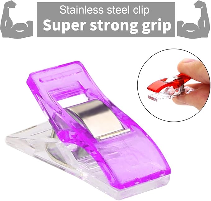 Multipurpose Sewing Clips 30 Pcs Premium Quilting Accessories - Assorted Colors Fabric Clips for Sewing Supplies and Crafting Tools