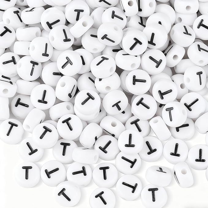 1500pcs Letter T Beads for Friendship Bracelets Making Kit, DIY Jewelry Making Supplies Alphabet Beads