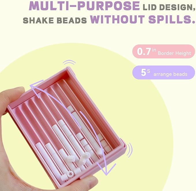 5mm Fuse Bead Single Needle Tweezer & Aligner Tray Kit, Efficient Iron Bead Sorting Tools with Effortless Beads Recovery for Experienced Enthusiasts(Purple)