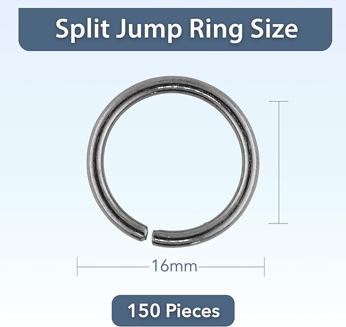 Mandala Crafts Assorted Gunmetal Jump Rings Jewelry Findings Metal O Rings for Jewelry Making Supplies - 150 16mm Small Open Jump Rings Kit for Necklace Earring