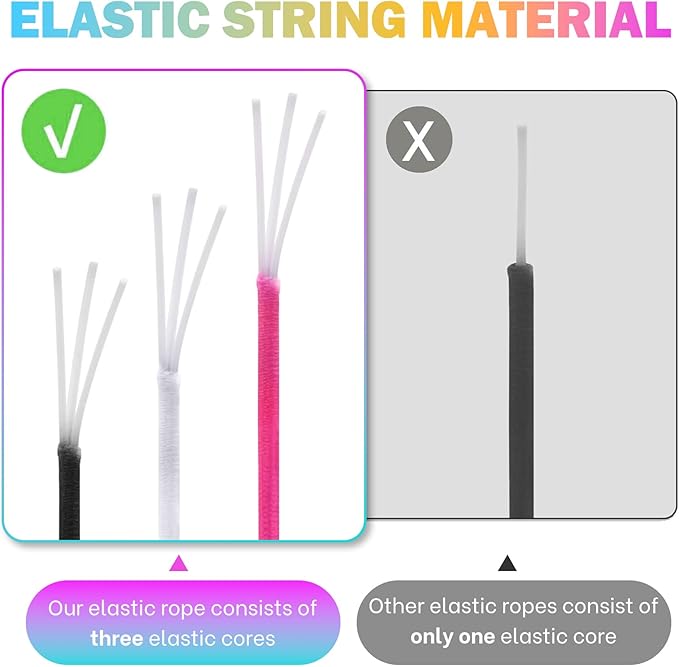 8pcs Elastic String Bracelet Making Kit, Stretchy Bracelet String (786 ft Total), 6 Rolls 1mm Stretch Cord with Scissors & 0.6mm Needle Threader for Beading and Jewelry Making.