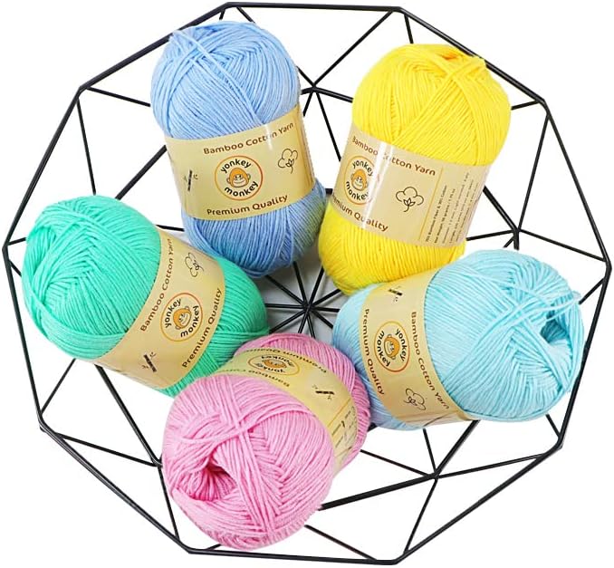 10-Pack of Yonkey Monkey 500 Grams Yarn - 70% Rayon derived from Bamboo, 30% Cotton - Imported - Cyan 9062