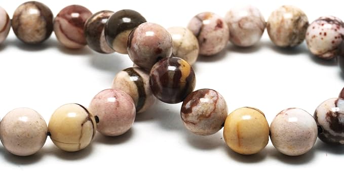 Natural Stone Beads for Jewelry Making - 10mm Gemstone Round Beads for Bracelets(35-38pcs, Australian Zebra)