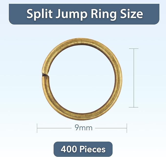 Mandala Crafts Assorted Antique Brass Jump Rings Jewelry Findings Metal O Rings for Jewelry Making Supplies - 1000 7mm Small Open Jump Rings Kit for Necklace Earring