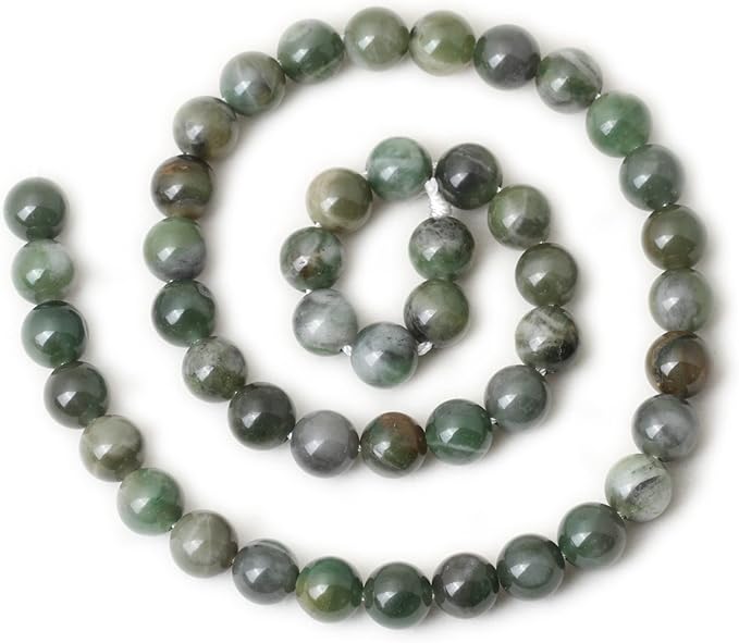 cheavian 45pcs 8mm natural sinkiang jade gemstone round loose beads for jewelry making 1 strand 15 inches
