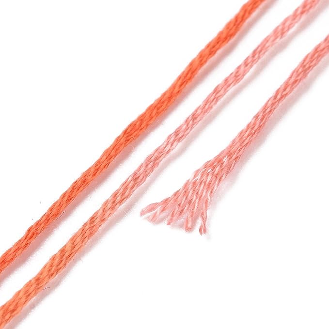 FASHEWELRY 10 Skeins Embroidery Floss Thread 0.5mm Dyed Cross Stitch Floss 6-Ply Friendship Bracelet String for Jewelry Making Bracelets Sewing Knitting Stitching Craft DIY (Tomato)