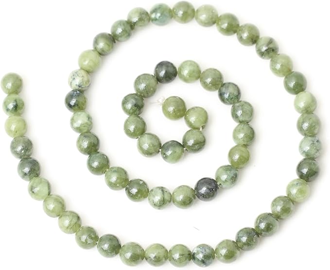 cheavian 60pcs 6mm natural taiwan green jade round loose beads for jewelry making diy bracelet necklace materials 1 strand 15"