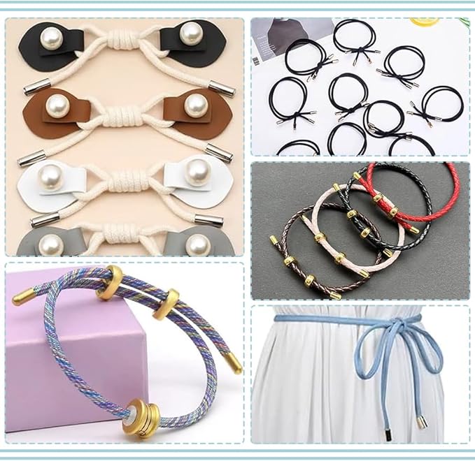 UNICRAFTALE 90Pcs 3 Sizes Stainless Steel Cord Ends 24mm Column Cone Leather Jewelry Making Caps Bracelet Ends Terminators for Necklace Making