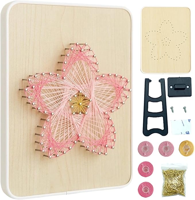BAZIMA DIY String Art Kit for Beginner,Unique Gift, DIY Sakura Craft Kit,Craft Kit for Holidays