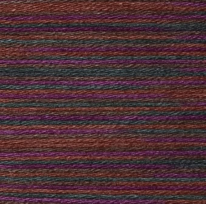 KCS Big skeins of 25 Meters Size 25 Color Variegated Cross Stitch Stranded Threads,6 skeins,4522