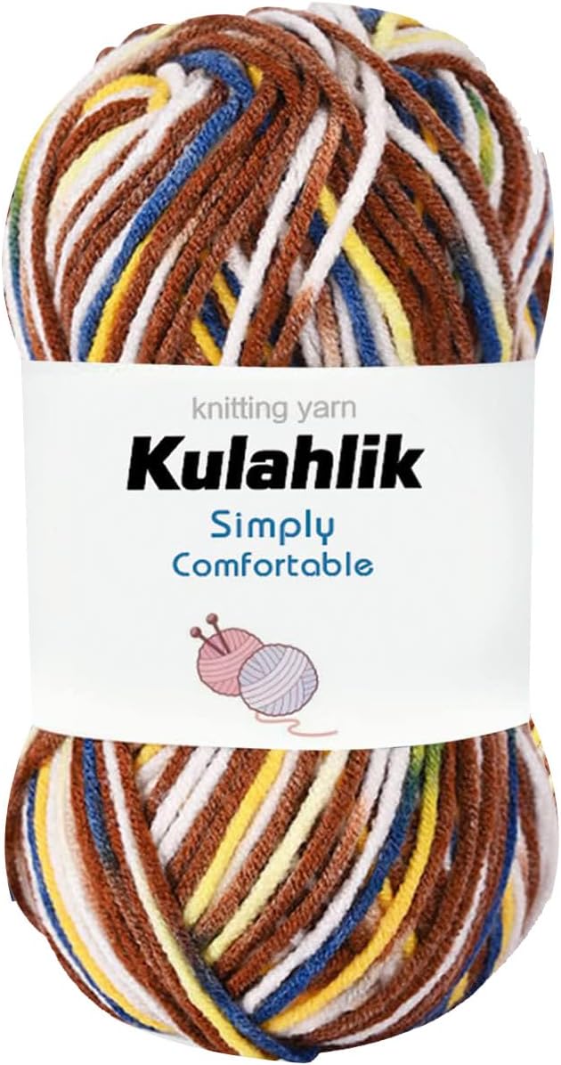 50g(1x50g) Acrylic Yarn for Crocheting and Knitting, Colorful Gradient Yarn Thread, 1 Rolls Skeins, Multicolor Hilo Acrílico, Perfect for DIY Crafts Project