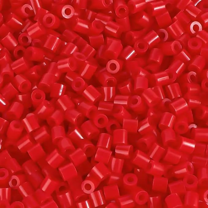 2000pcs 5MM Red Fuse Beads Iron Beads for Crafts,Melting Bead Handmade Decor DIY Make (Color 12)