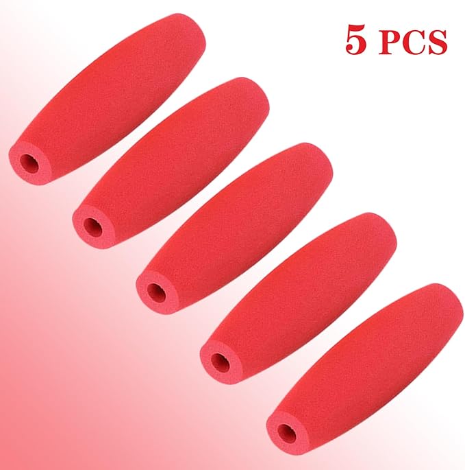 HEYLEAYAR Red Crochet Hooks Grips, 5Pcs Ergonomic Crochet Hook Handle, Foam Grip Handle Crochet Accessories Fits 6.5mm to 7mm Crochet Needles