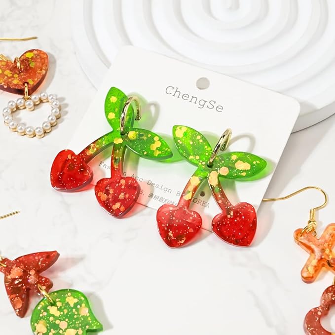104Pcs Resin Molds Set for Women, Cute Designs with Accessories, Silicone Jewelry Molds for Resin Epoxy Keychain Earring Pendant Crafts Making