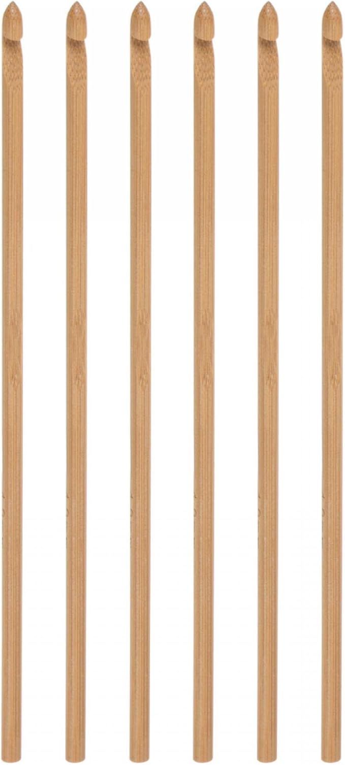 uxcell Wooden Bamboo Crochet Hook 4.0mm US Size G (Size 6) Fine Knitting Needles for DIY Craft Yarn 6Pcs
