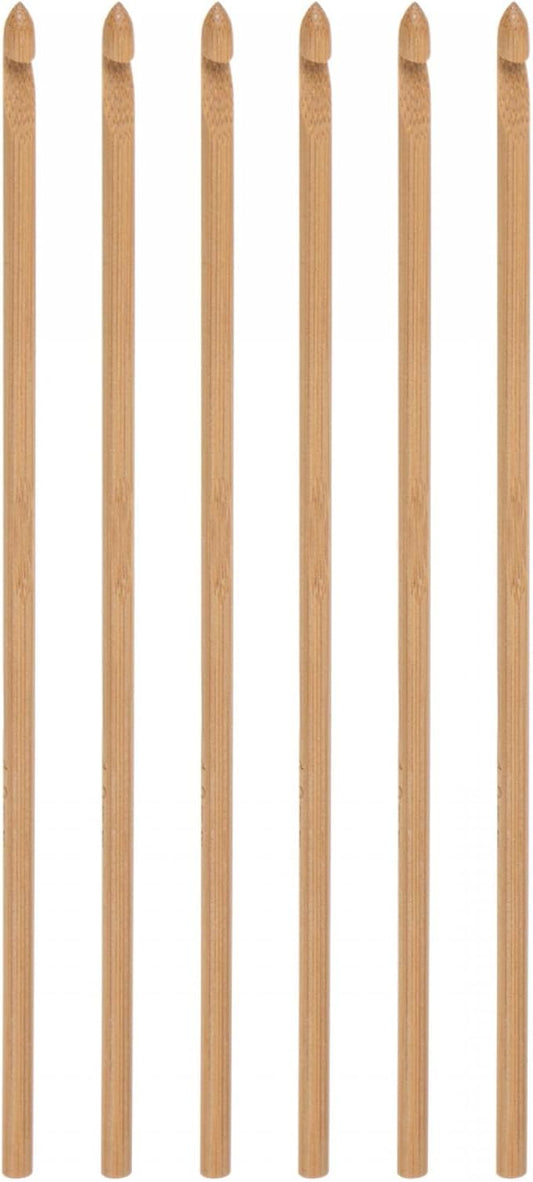 uxcell Wooden Bamboo Crochet Hook 4.0mm US Size G (Size 6) Fine Knitting Needles for DIY Craft Yarn 6Pcs