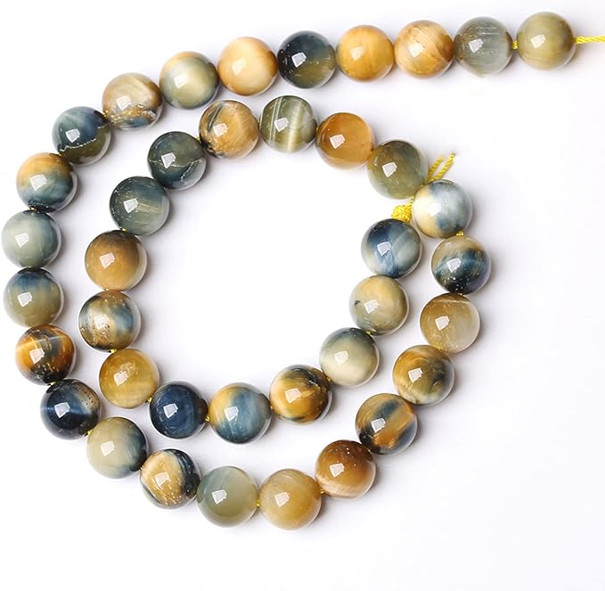 90Pcs 8mm Tiger Eye Beads for Jewelry Making Natural Stone Semi Precious Round Loose Spacer Beads DIY Bracelets Necklace