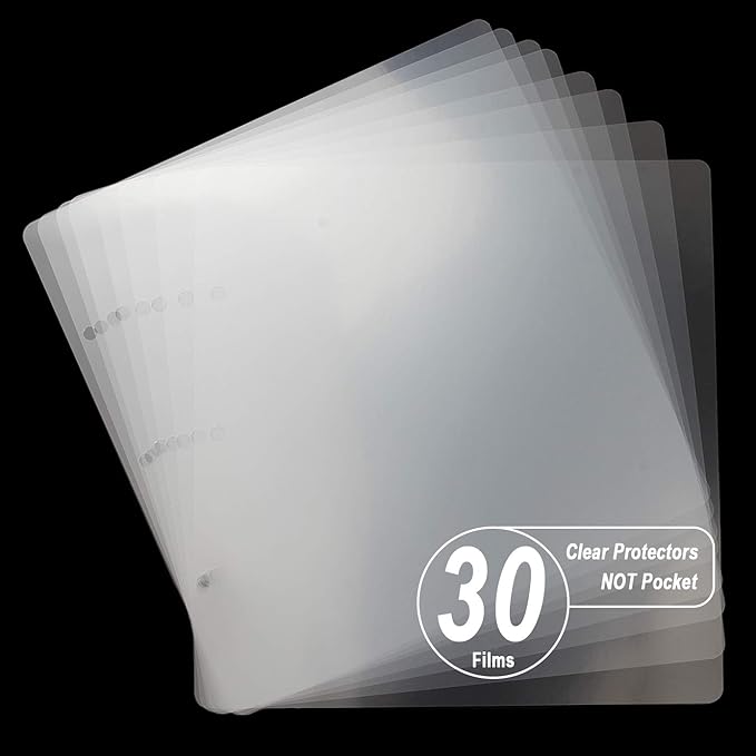 30 Sheets 9.84 x 10.24" Clear Insert Page Protectors Film - Exclusive Customized (NOT Pocket Non-adhesive) Acid Free Flexible Photo Sheet Divider, ONLY match ADVcer 10x10 Photo Album Scrapbooks