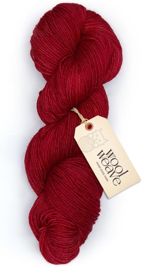 Superwash Merino Wool Yarn for Knitting & Crocheting - Premium Hand Dyed, 100gr, 240 Yards, Dk Weight - Luxurious, Soft & Durable Red Wool Yarn