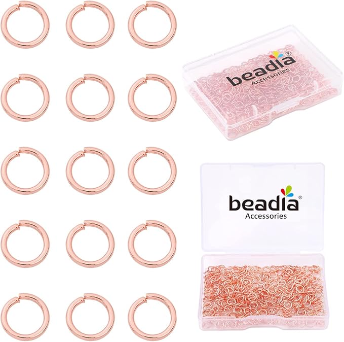 Rose Gold Plated Jump Rings Non Tarnish 5mm 400pcs for Jewelry Making Findings