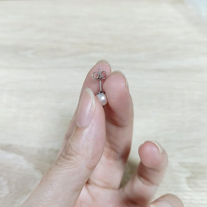 12pcs pure titanium earring backs replacements suit for 0.7-0.8mm posts, hypoallergenic secure ear locking for stud earrings nut for posts