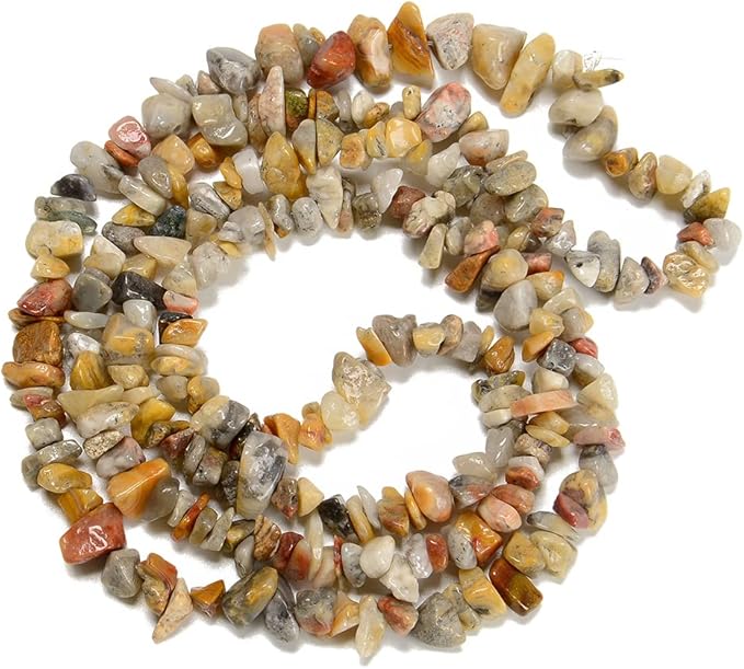 5-8mm Natural Crazy Lace Agate Gemstone Chips Beads Healing Crystals Waist Bracelets Necklace Kit Irregular Stone DIY Crafts Design Jewelry Making