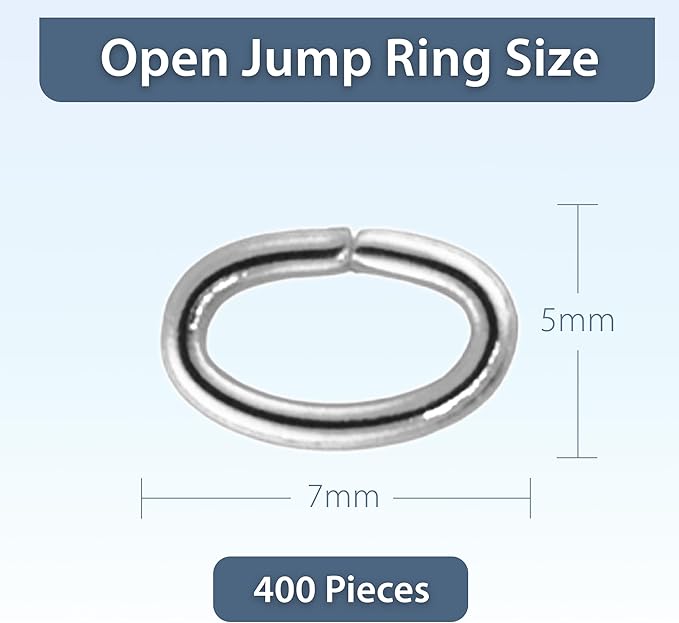 Mandala Crafts 7X5mm Stainless Steel Oval Jump Rings Jewelry Findings Metal O Rings for Jewelry Making Supplies - 400 Small Open Jump Rings Kit for Necklace Earring