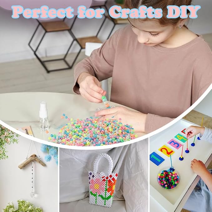 qpixvb 1100pcs pony beads,beads for jewelry making,colorful pony bead for christmas crafts gifts and bracelet making,friendship bracelet bead,diy necklace keychain charms making supplies