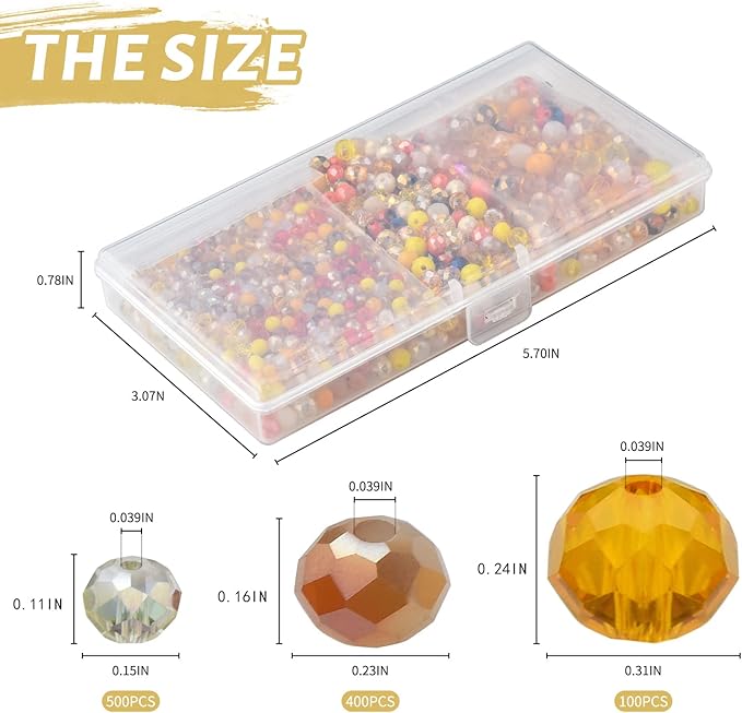 Wholesale 4/6/8mm Crystal Rondelle Beads for Jewelry Making Findings Include Plastic Storage Box,Faceted Glass Beads,Spacer Beads for Bracelets Earrings