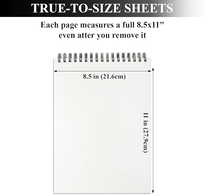 sketch book 8.5" x 11", 100 sheets hardcover sketchbook, 68 lb /100 gsm drawing paper for kids, top spiral sketch pad for kids, classroom must haves, art supplies for adults.
