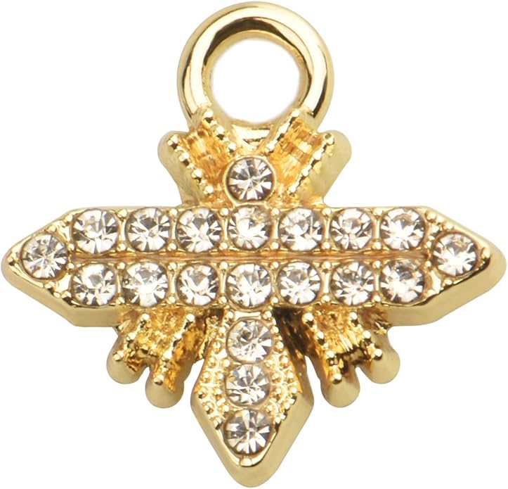 Pack of 20 Rhinestone Charms Gold Plated Pendants Pave Crystal Accessories for Necklace Bracelet Jewelry Making DIY Crafting
