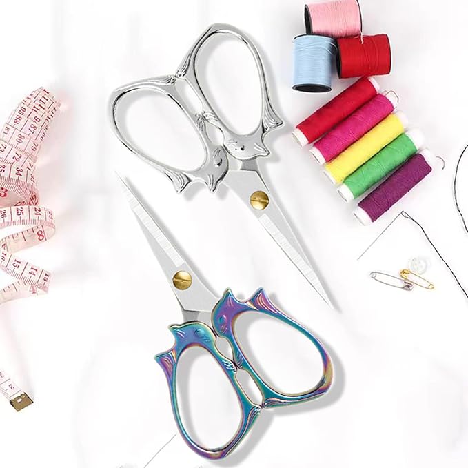 2 Pieces Embroidery Scissors Sharp Sewing Crochet Yam Scissors,Small Scissor All Purpose For Sewing, Cross Stitching, Crafts, Arts & Crafts Handmade DIY Tools