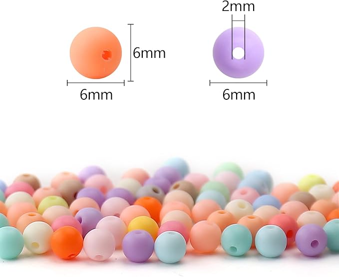 1000pcs 6mm matte mix colors acrylic round beads, frosted round acrylic balls gumball beads, bubblegum beads chunky beads, plastic resin beads for necklace and bracelet making, crafting supplies