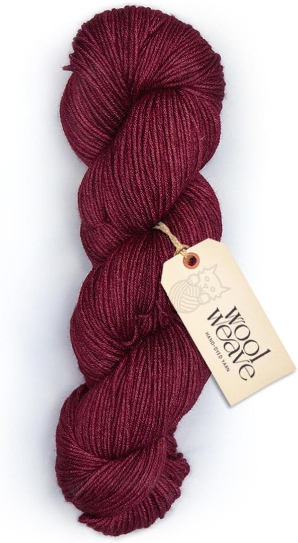 Superwash Merino Wool Yarn for Knitting & Crocheting - Premium Hand Dyed, 100gr, 240 Yards, Dk Weight - Luxurious, Soft & Durable Dark Red Yarn
