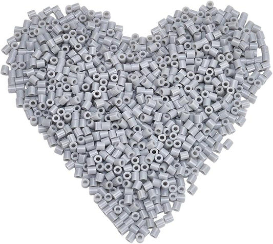 sofpalte 1000pcs grey fuse beads 5mm melting beads with 3mm hole bulk small plastic tube melt compatible hama refills for diy crafts handmade decor holiday christmas birthday gifts adults beginners