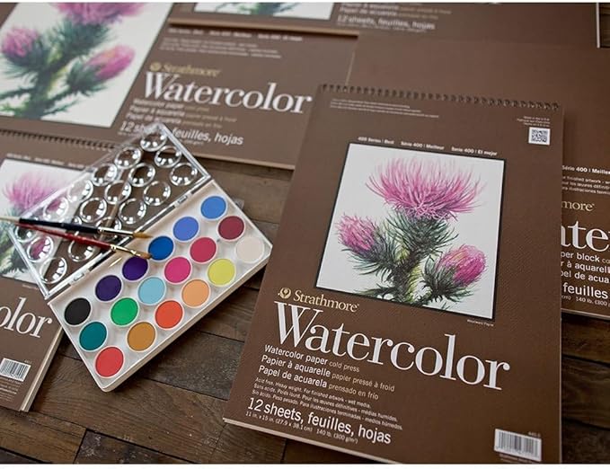 Strathmore P440-3 Watercolor Pad, 12"x18" Wire Bound, 12 Sheets