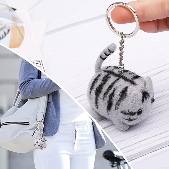 QMNNMA Felting Kit for Beginner, Animals Needle Felting Set, DIY Wool Felt Materials Set with Felting Tool and Instruction for Needle Felting Craft Project and DIY Handmade