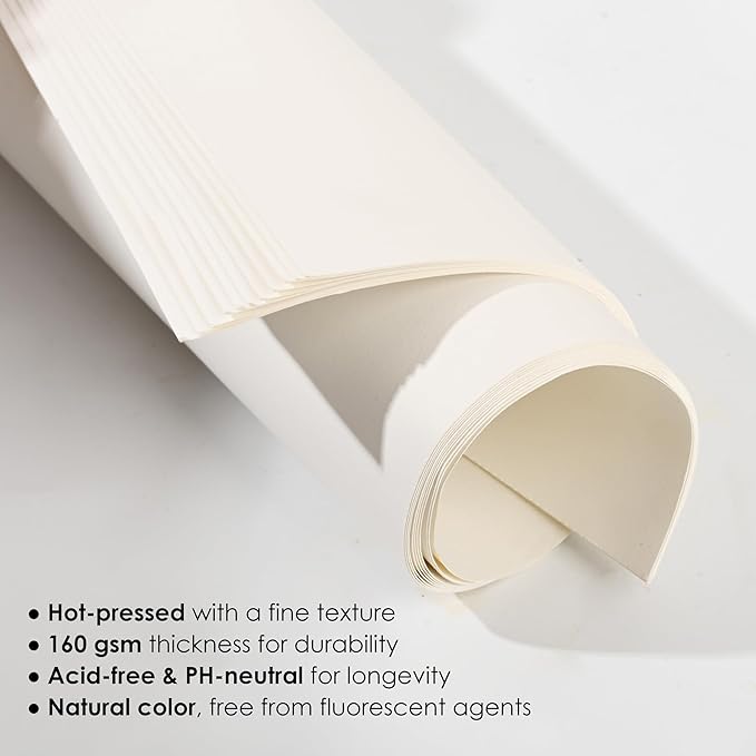Fingraspuro 9"x12" Sketch Book, 100 Sheets, 108lb/160gsm, Top Spiral Bound Sketch Pad, Art Supplies, Sketchbook for Drawing, Acid-Free Hot Press Drawing Pad, Suitable for Various Art Tools