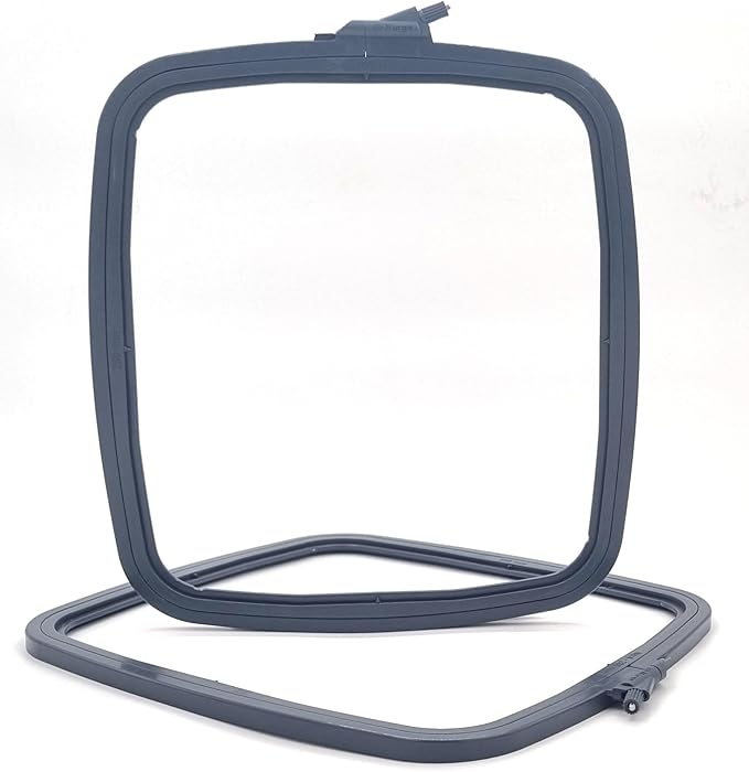 nurge square embroidery hoop - plastic cross stitch frame for needlepoint & embroidery - adjustable craft hoop - anthracite - no:4 (large)