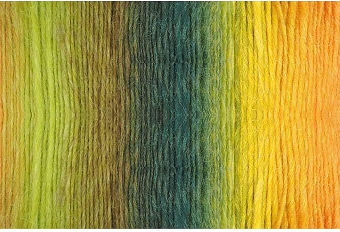 NICEEC 3 Skeins 100% Wool Rainbow Yarn Soft Gradient, Self-Striping, Colorful Single Ply Yarn for Crochet & Knitting - 4#