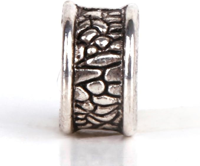 RUBYCA 30pcs Tibetan Silver Tone Spacer Beads Fit European Charms Bracelet Ring Edges
