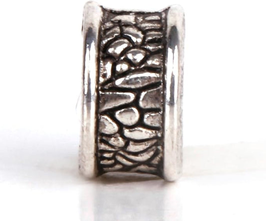 RUBYCA 30pcs Tibetan Silver Tone Spacer Beads Fit European Charms Bracelet Ring Edges