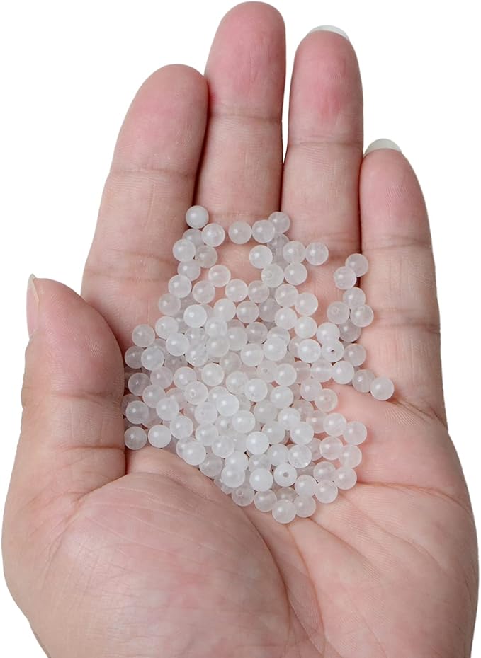 bymitel 4mm natural white jade round beads gemstones genuine with 210pcs diy jewelry making unisex (4mm 210pcs, white jade)