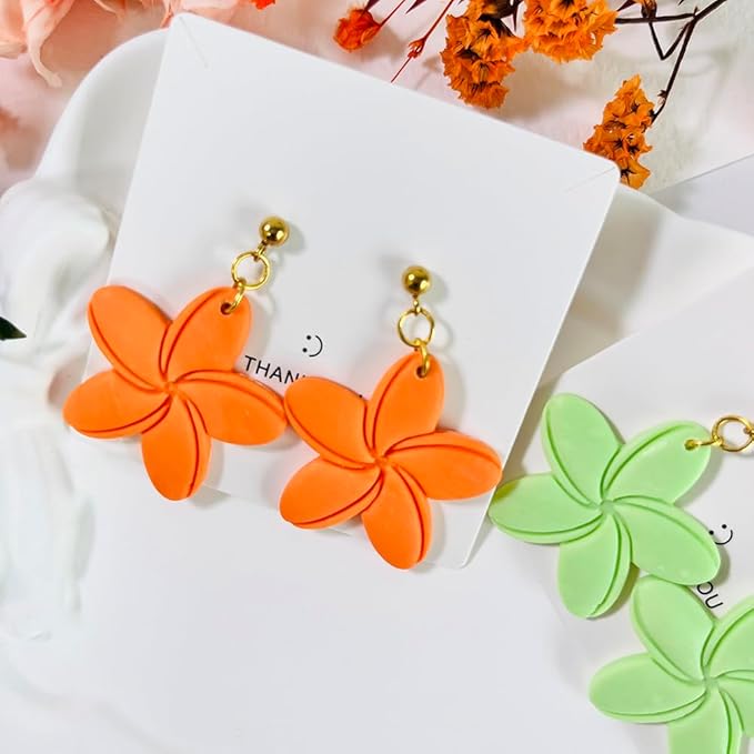 Xaekicr Tropical Flower Polymer Clay Cutter – 5 Petal Clay Earring Cutter for DIY Floral Jewelry – Clay Tools for Polymer Clay Earrings & Handmade Crafts – Simple Cutter for Summer Designs