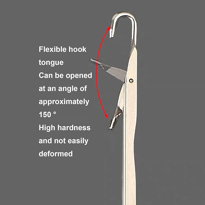 BLUPLE Latch Hook Tools 2 Pieces 6.3 Inch Wooden Bent Latch Hook Crochet Needle, Knitting Tool for Rug Making and Art Crafts