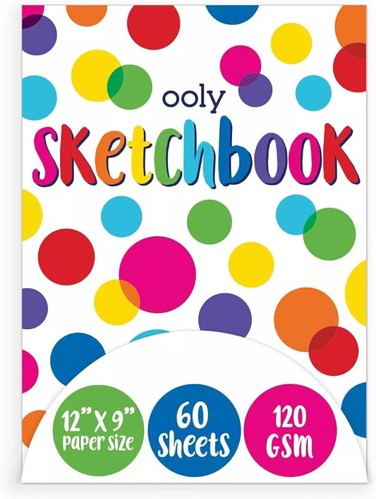OOLY Chunkies 12" x 9" Thick Paper Sketchbook Pad - 60 Pages per Pad, 120 GSM / 32 LB Paper for Drawing, Artwork, Perfect with Chunkies Paint Sticks for Toddlers