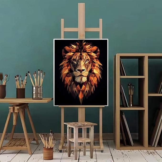 Natuyalo Lion Totem DIY Paint by Numbers for Adults, Animals Abstract DIY Adult Paint by Number Kits Acrylic Canvas Painting for Adults Beginners Art Crafts, No Frame (16" x 20")